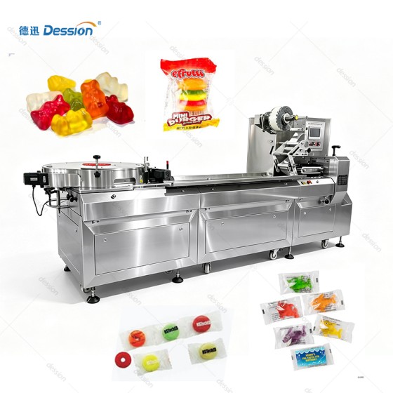 High-Speed Single-Piece Gummy Candy Flow Wrapping Machine
